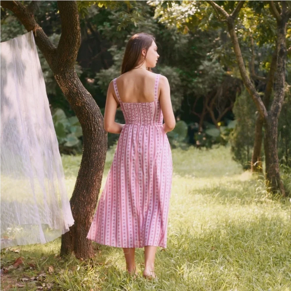 Coquette style bustier floral sundress - Picture 5 of 7